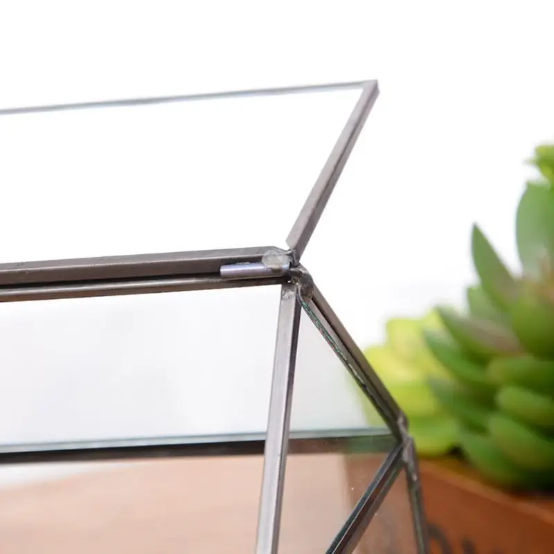 Geometric Glass Terrarium Box Handmade House Shape Close Table Top DIY Display Planter Windowsill Flower Pot with Swing | Дом и сад