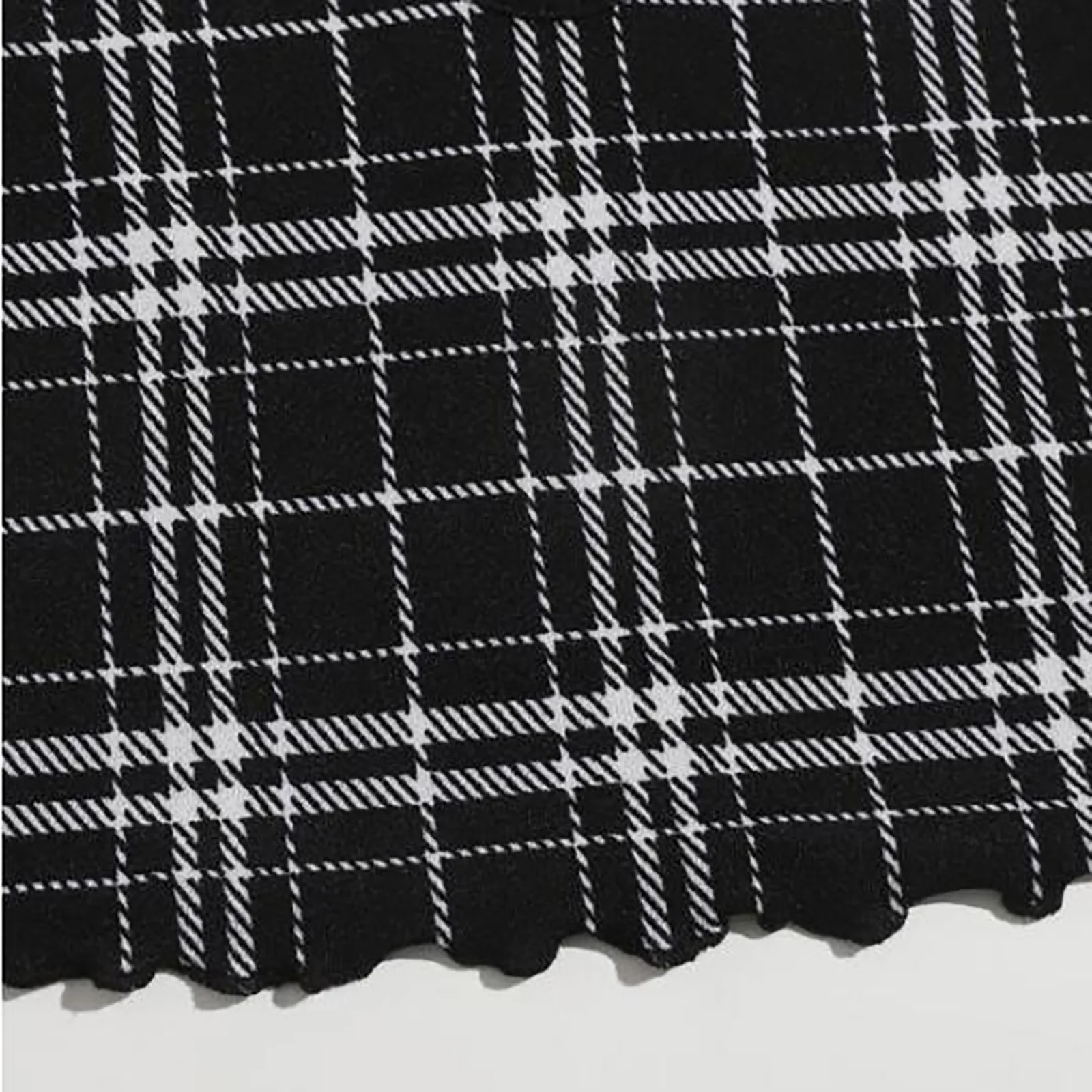 

Women's Tops Black checked sling Funny Lattice Printing Fashion Plus Size O-neck Sling Harajuku Vest tops with narrow straps