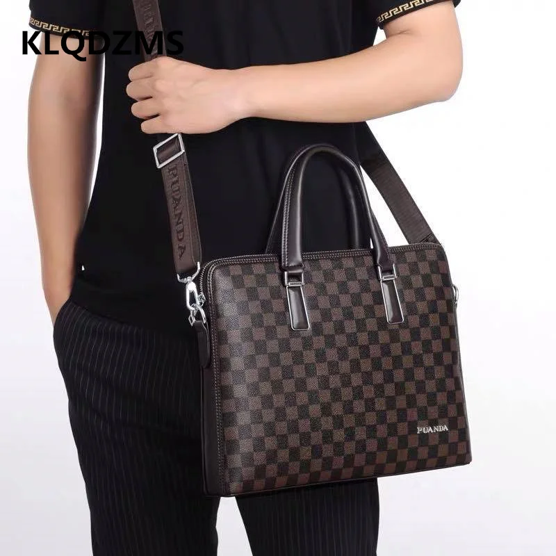 KLQDZMS  Man Classic Business Briefcase New Casual Male Bag PVC Luxury Handbag Designer Computer Backpack Hot Sell