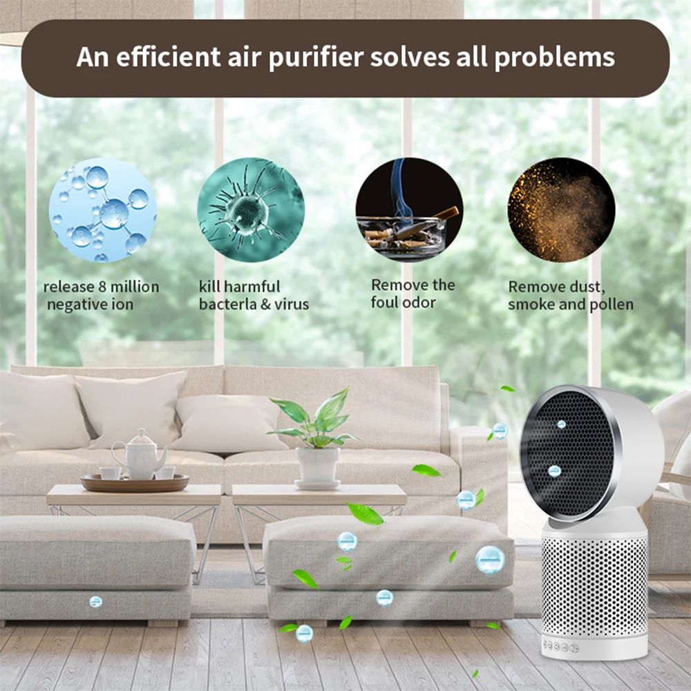 Воздухоочиститель без листьев Воздушный Фильтр HEPA с активированным углем для