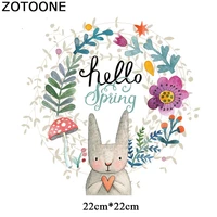 zotoone cute rabbit patches for kids iron on transfers for clothes t shirt heat transfer stickers diy accessory appliques