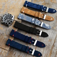 genuine suede leather vintage watch band 18mm 20mm 22mm 24mm high quality royal blue watch strap for men women watches