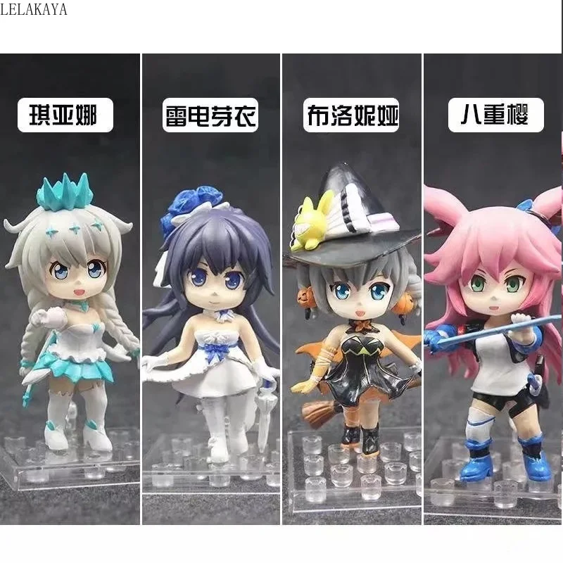 4 шт./компл. аниме мини фигурка MmiHoYo Raiden Mei Kiana Kaslana Bronya Zaychik Yae Sakura Q версия модели ПВХ