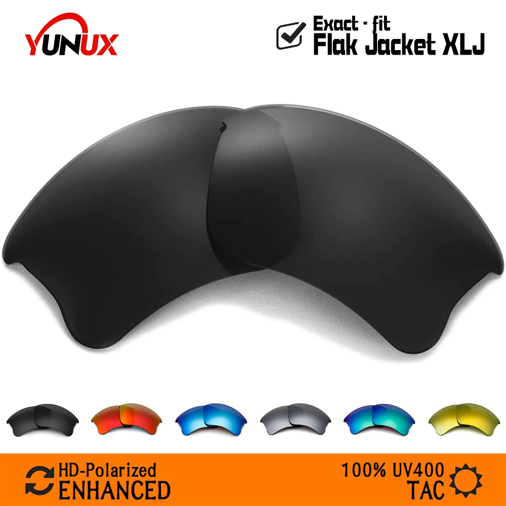 

YUNUX Enhanced Polarized Lenses Replacement for Oakley Flak Jacket XLJ Sunglasses (Compatible Lens Only) - With Retail Packaging