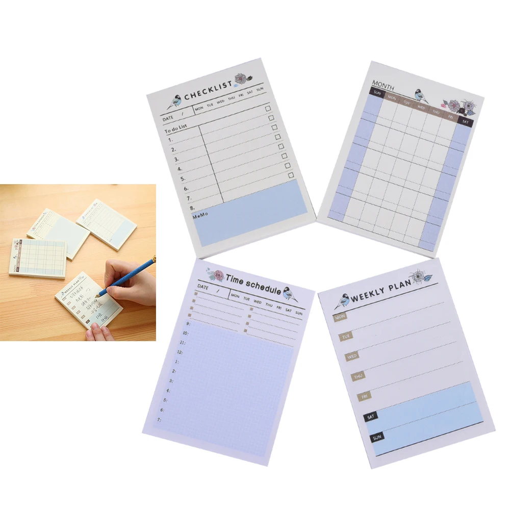 

1PC Weekly/Daily Planner Sticker Sticky Notes Memo Pad Schedule Check List