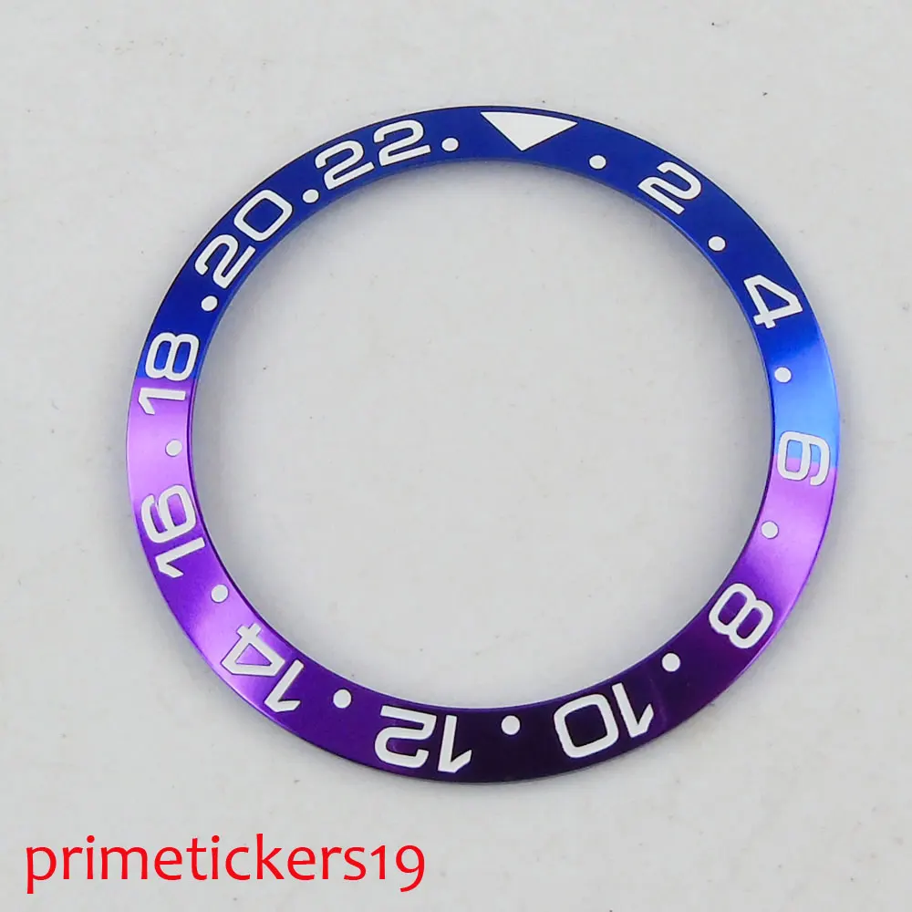 Parnis Новинка 38 мм Высокое качество синий/фиолетовый алюминиевый ободок вставка
