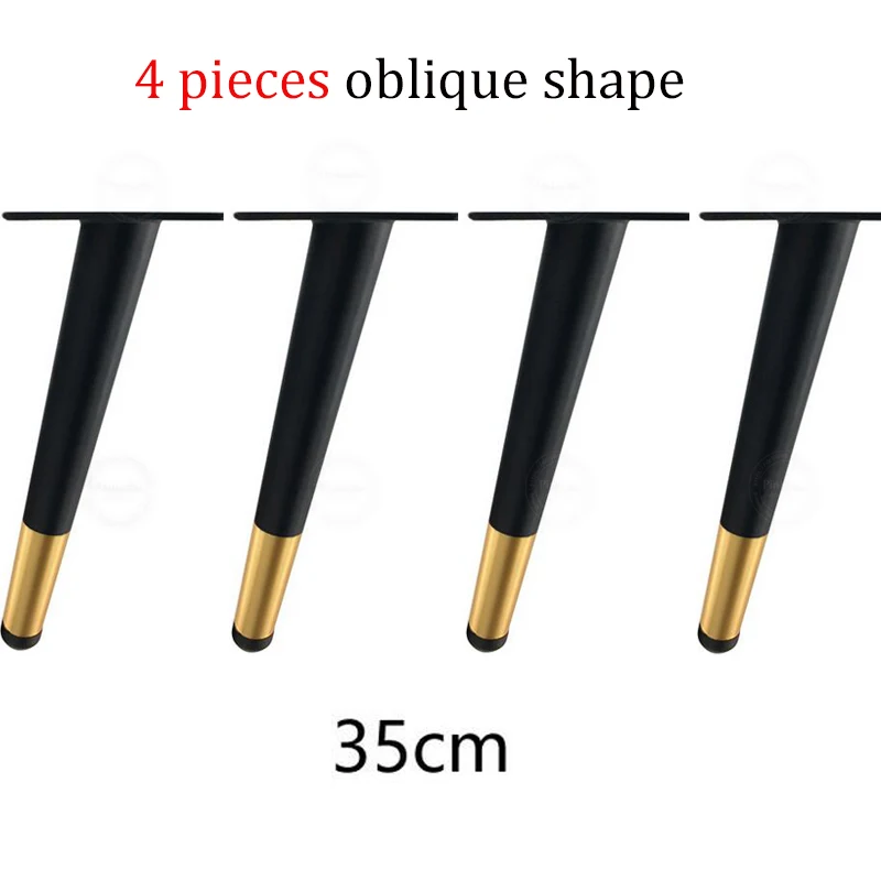 oblique 35cm 4 шт. металлическая мебель стол аксессуары для обуви конические золото с черный цвет, для шкафов ноги шкаф шкафы кофейный конусобразный фильтр для ножек стула 25/35 см - Цвет: oblique 35cm