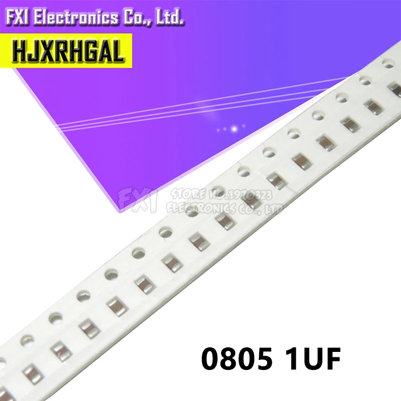 100 шт. 1 мкФ X5R ошибка 10% 16V 0805 105 SMD толстая пленка Бескорпусные Многослойные