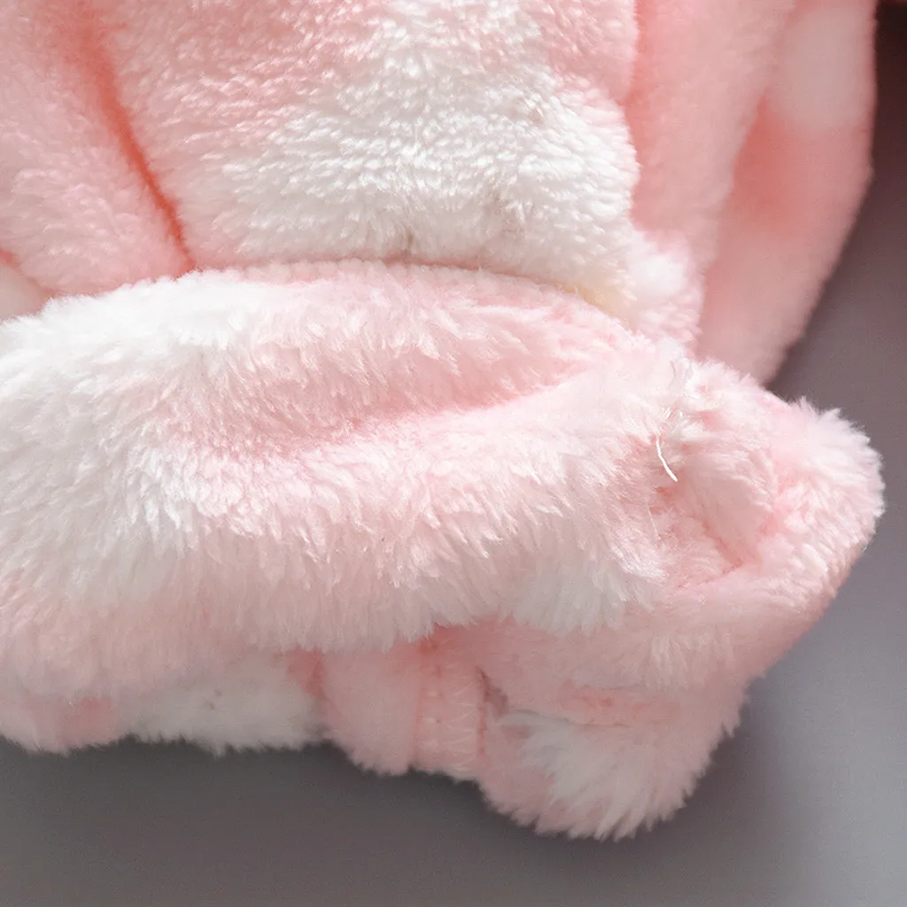 CALOFE Baby Rompers Winter Warm Longsleeve Coral Fleece Newborn Baby Boy Girl Clothes Infant Jumpsuit Animal Overall Pajamas