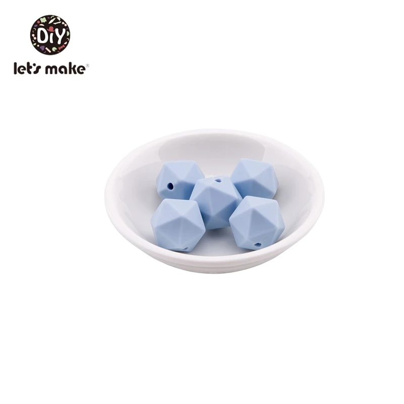 candy blue Let' s сделать 20 шт. Силиконовые Бусины Пищевой шестигранный силиконовый шарик 14 мм Сделай своими ругами слингобусы соска цепь Bpa Бесплатный Детский Прорезыватель - Цвет: candy blue