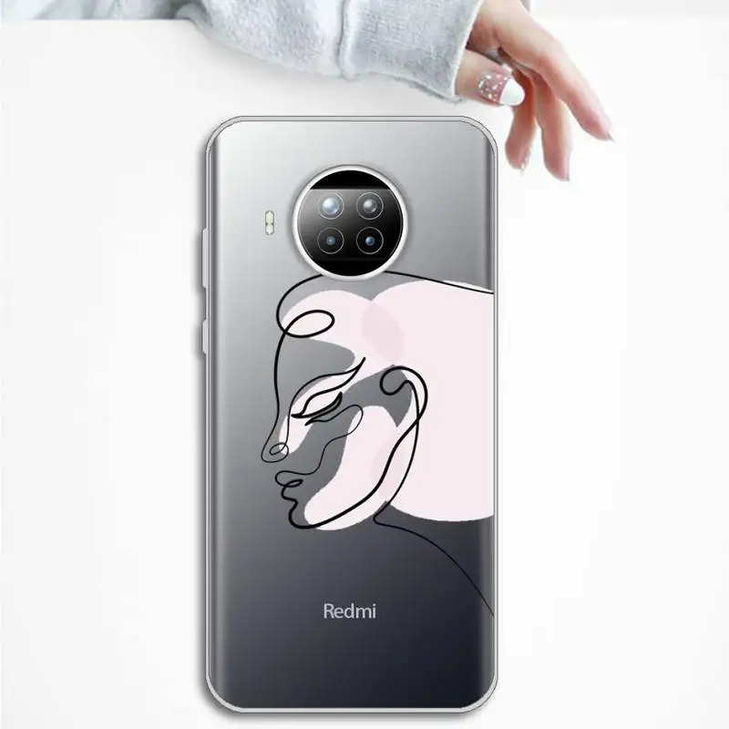 

Art Abstract Phone Case Transparent for Xiaomi Redmi note 10 t 8 9 pro lite 11