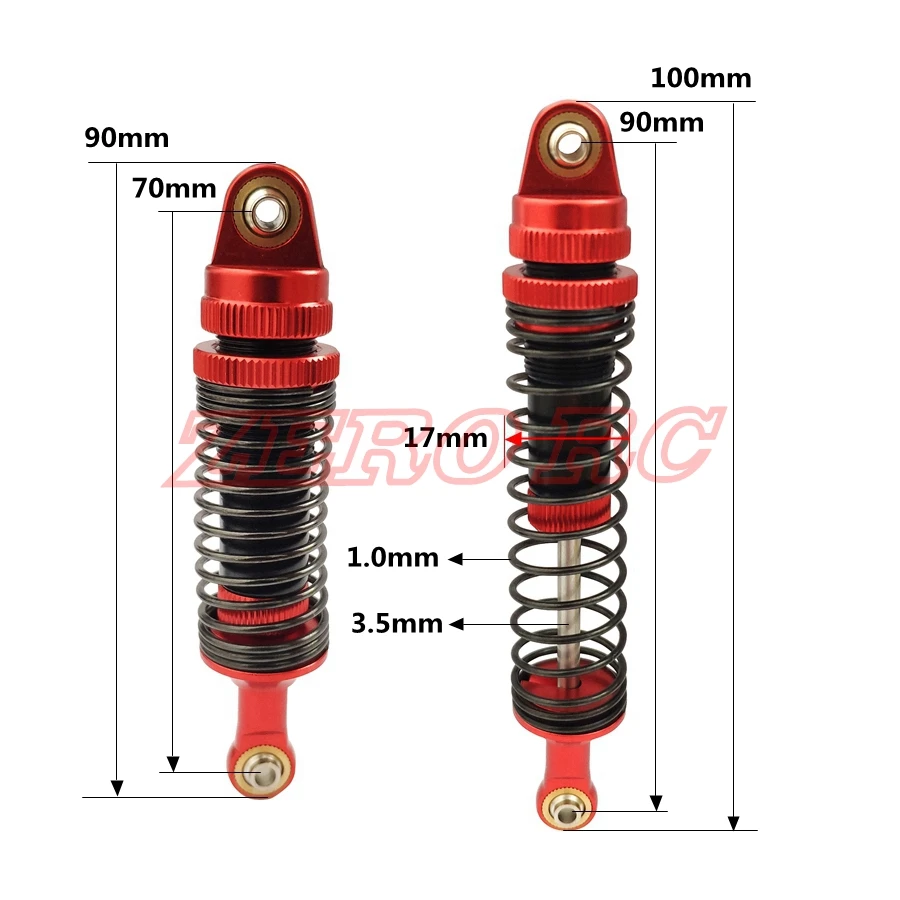4 шт. металлический амортизатор для масляной Подвески 90 мм внешний автомобилей