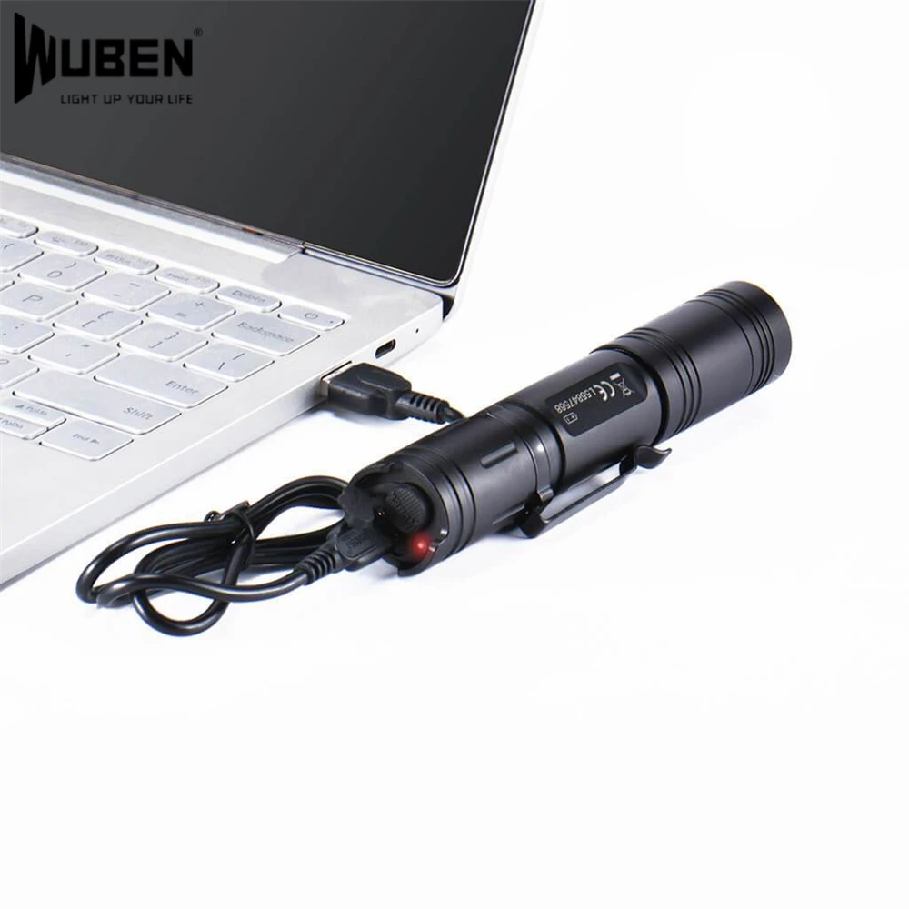 Светодиодный фонарик WUBEN L50 1200 лм микро-USB перезаряжаемый тактический фонарь 18650