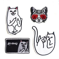 1pc embroidered cat cartoon patch cap clothes stickers bag sew iron on applique diy apparel sewing clothing accessories