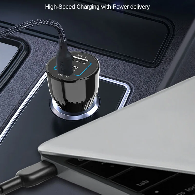 Автомобильное зарядное устройство TQUQ 95 Вт с 3 портами USB C супер быстрая зарядка PPS