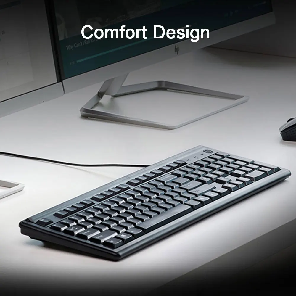 Hp K100 USB Проводная 109 клавиатура для компьютера Эргономичный дизайн офисная