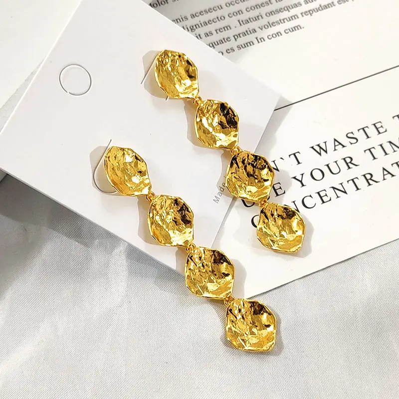 Женские Висячие серьги JJFOUCS винтажные металлические золотого цвета с листьями