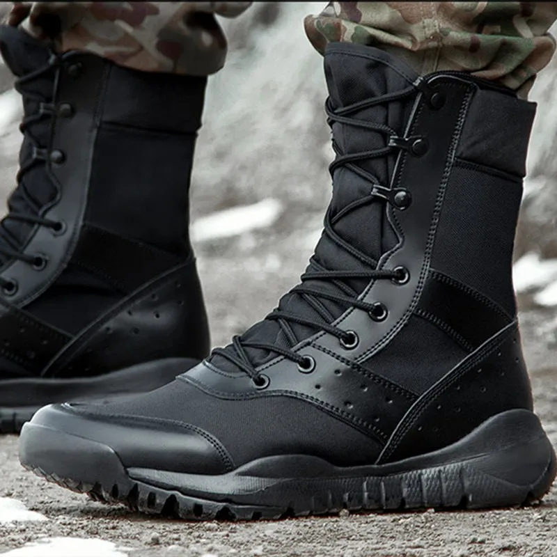 

High Quality Canvas Military Boot Men Breathable Desert Shoes Male Combat Tactical Army Boots Waterproof Tacticals Ankle Botas