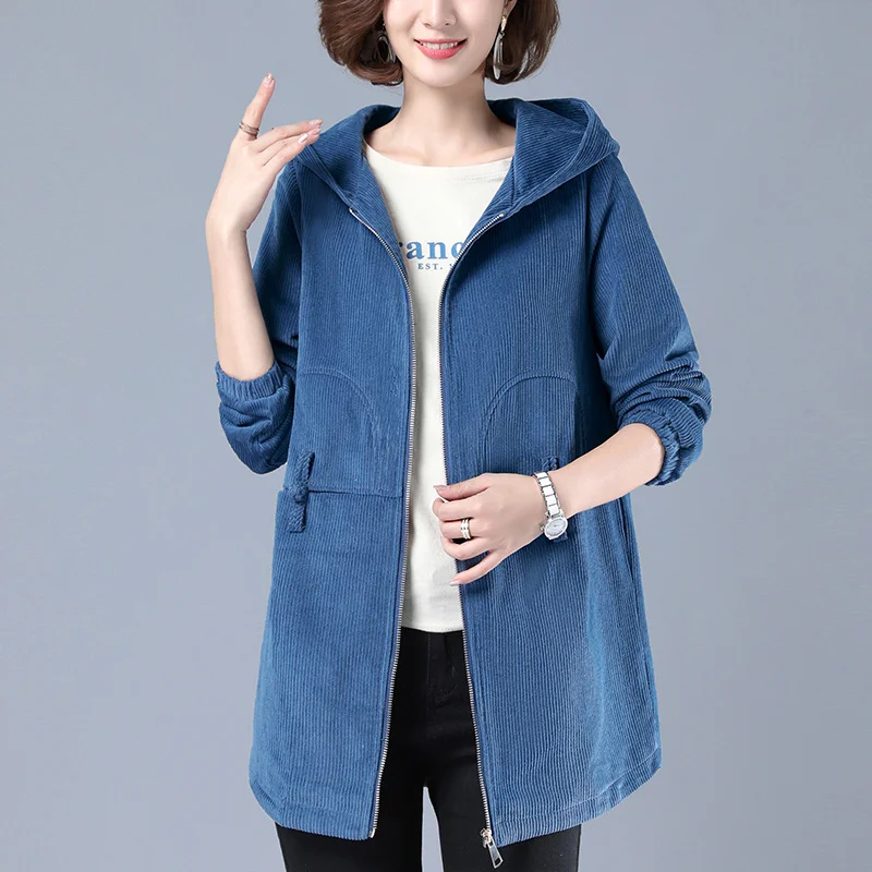 Вельветовая ветровка Miao Женская куртка средней длины новинка весна-осень ретро с