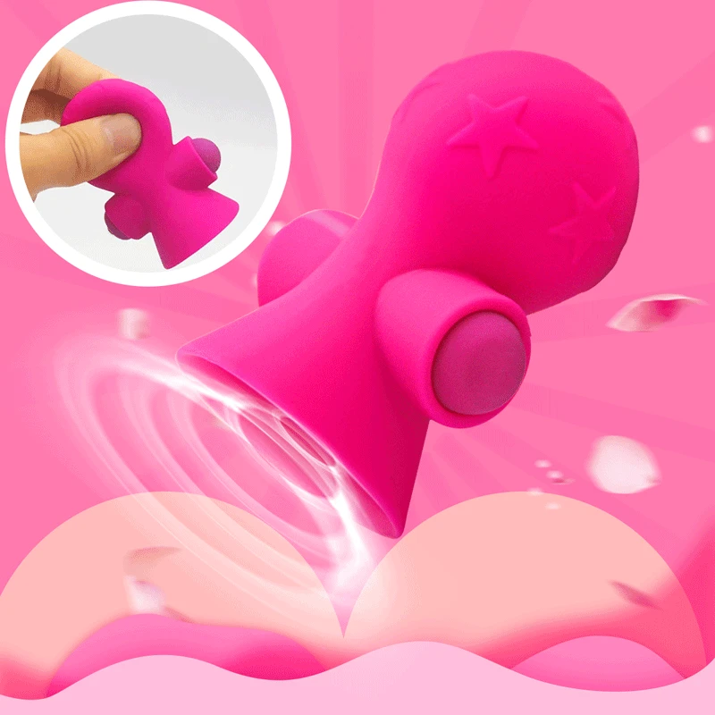 Силиконовый массажер для сосков вибратор на присоске Стимулятор клитора