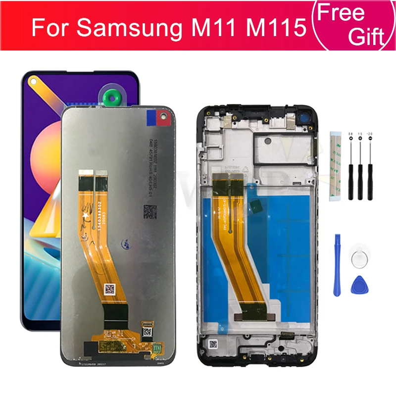 Для Samsung Galaxy M115 ЖК-дисплей с сенсорным экраном дигитайзер в сборе с рамкой для Samsung M11 Замена ЖК-дисплея 6,4 дюйма
