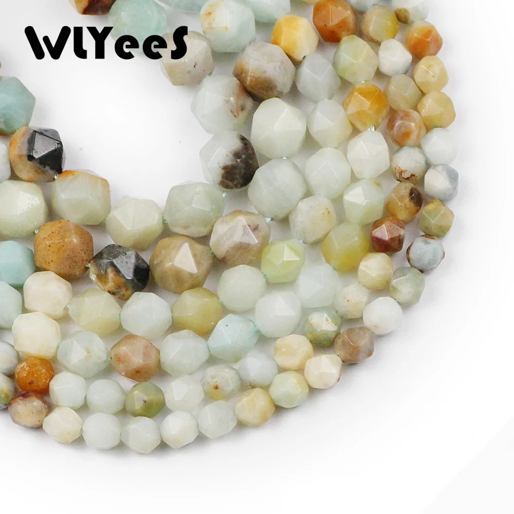 WLYeeS граненые круглые бусины амазонита из натурального камня 6 8 10 мм свободные для