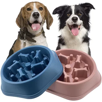 Pet Dog Bowl Dog Slow Feeder Bowl Puppy Cat Slow Eating Dish Bowl Anti-Gulping Food Plate Feeding Dog Cat Food Bowl Pet Supplies 1