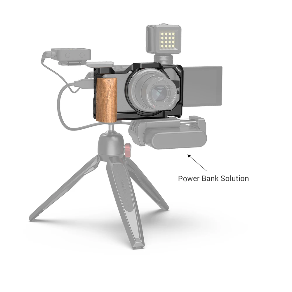Клетка SmallRig ZV1 с деревянной рукояткой для камеры Sony zv1 клетка холодным башмаком