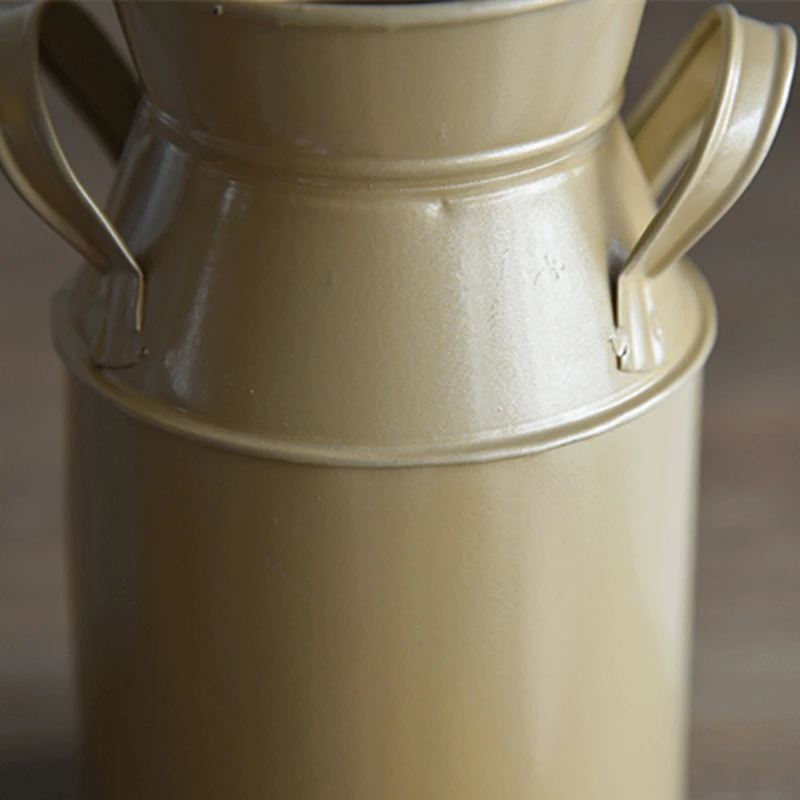 

Iron Sheet European Style Vase Retro Distressed Dried Flowers Tin Bucket Simple Home Flower Basket Desktop Decoration