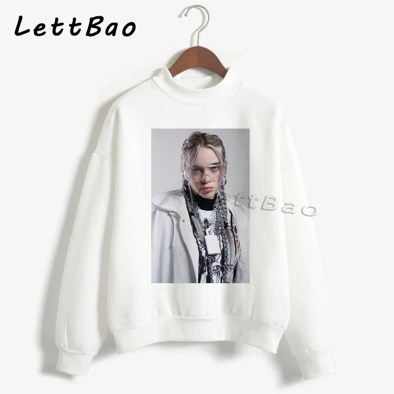 10 Billie Eilish толстовки свитер уличная Эстетическая Готическая Moletom Feminino Ullzang Harajuku на заказ Женская толстовка Femme 90s - Цвет: 10