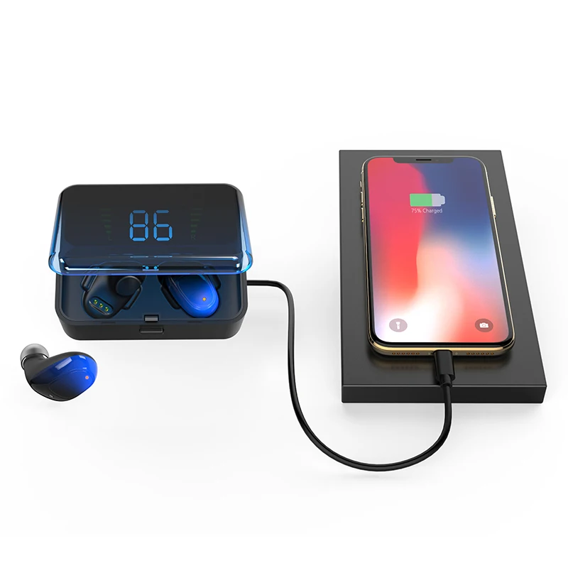 ES01 True Беспроводной наушники с зарядный чехол Bluetooth спроектированы для самого