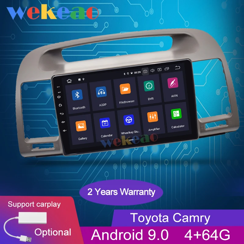 Wekeao сенсорный экран 9 ''Android 0 автомобильное радио Automotivo для Toyota Camry