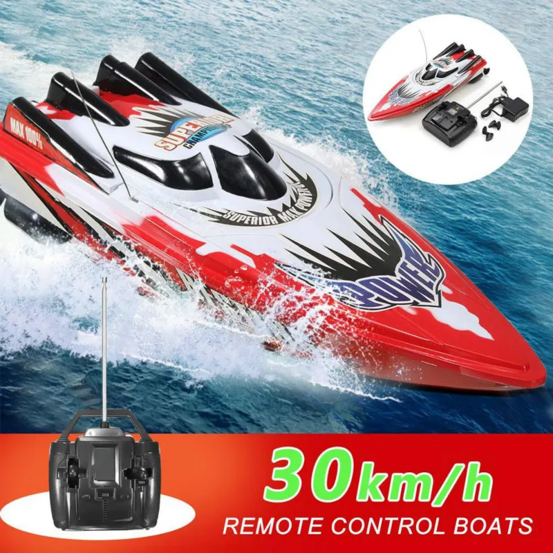 

Rc Boat 30km/h Children High Speed Rowing Rechargeable Battery Waterproof Electric Rc Boat Toy Birthday Children's Gift