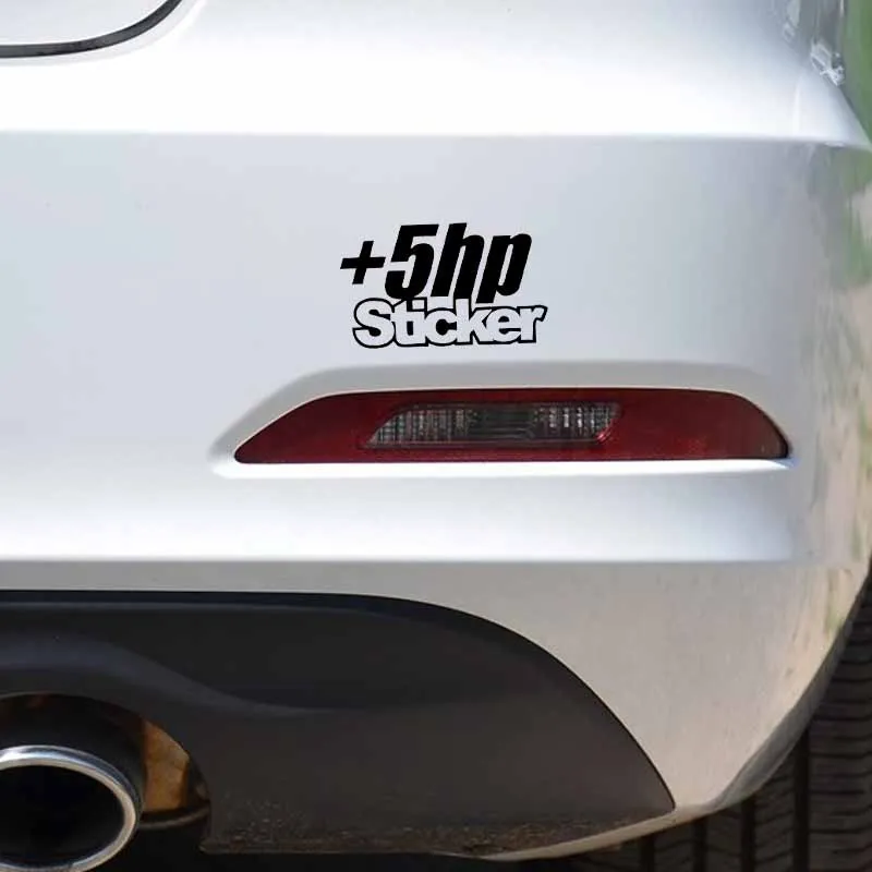 

Volkrays Creative Car Sticker +5 HP Sticker Vinyl Waterproof Decal JDM Truck Window Funny Drift Decals Black/Silver,12cm*7cm