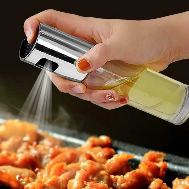 

Push-on Glass Oil Bottle Barbecue Spray Oil Plastic Fuel Injection Bottle BBQ Baking Vinegar Spray Tools Spray Oil Can Kitchen