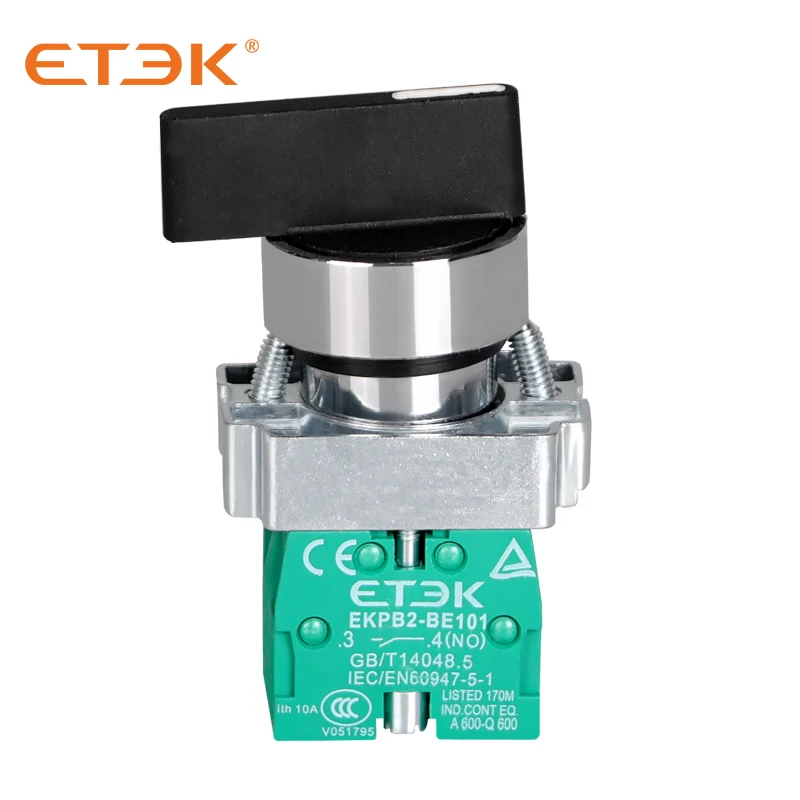 

ETEK EKPB2-BJ33 Pushbutton Rotary Long handle Type Black 2N/O