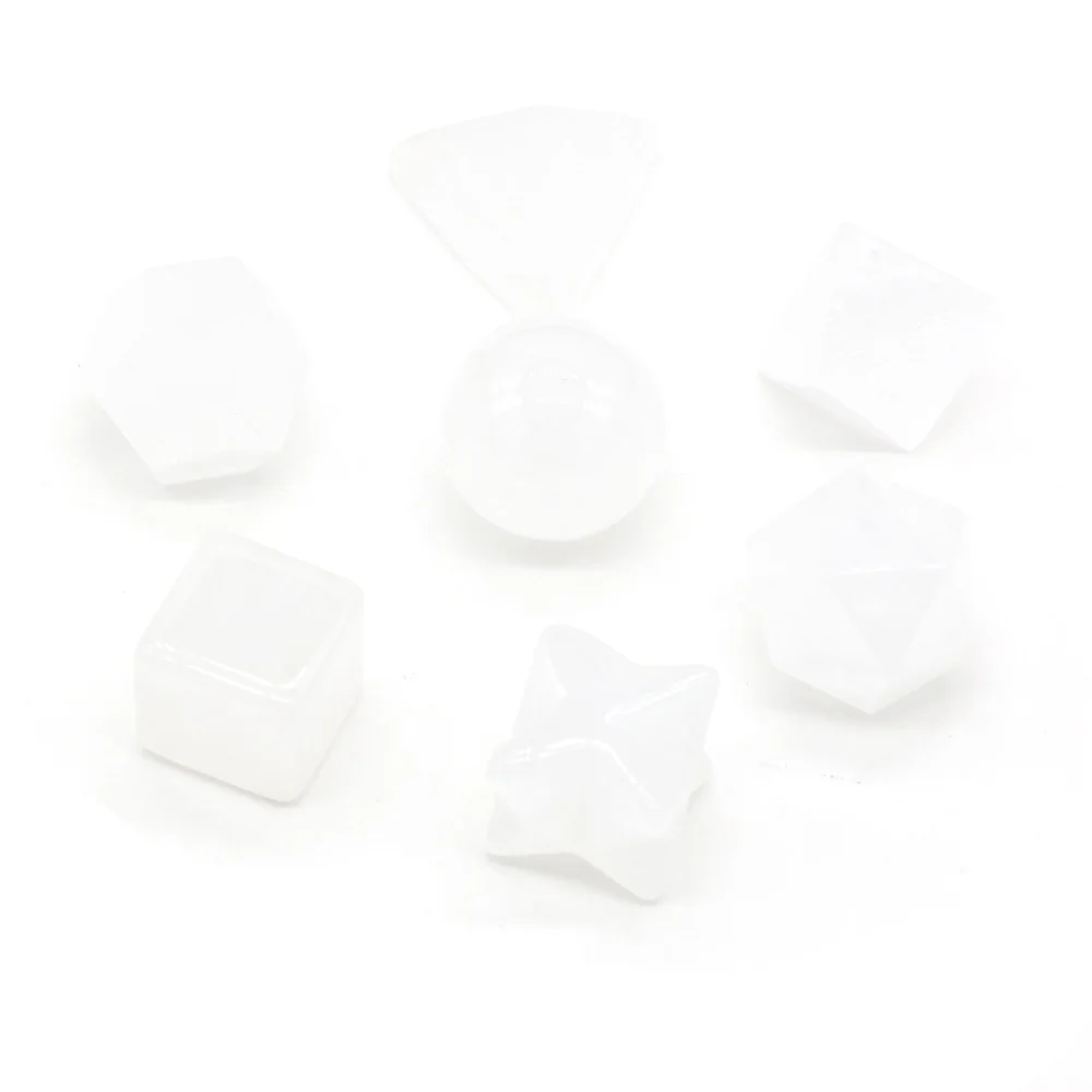 

7 Pcs Stones Natural White Jade Multi-shape Stone Charm Men's Women's Jewelry For Making Pendant Accessories Gift 14-20mm