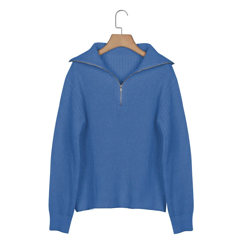 Высококачественный Женский свитер большого размера 2019 однотонный Повседневный