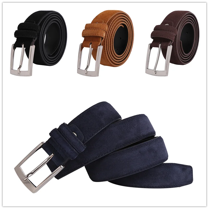 

Fashion Genuine Leather Belt For Jeans Women And Mens Luxury Suede Belt Straps
