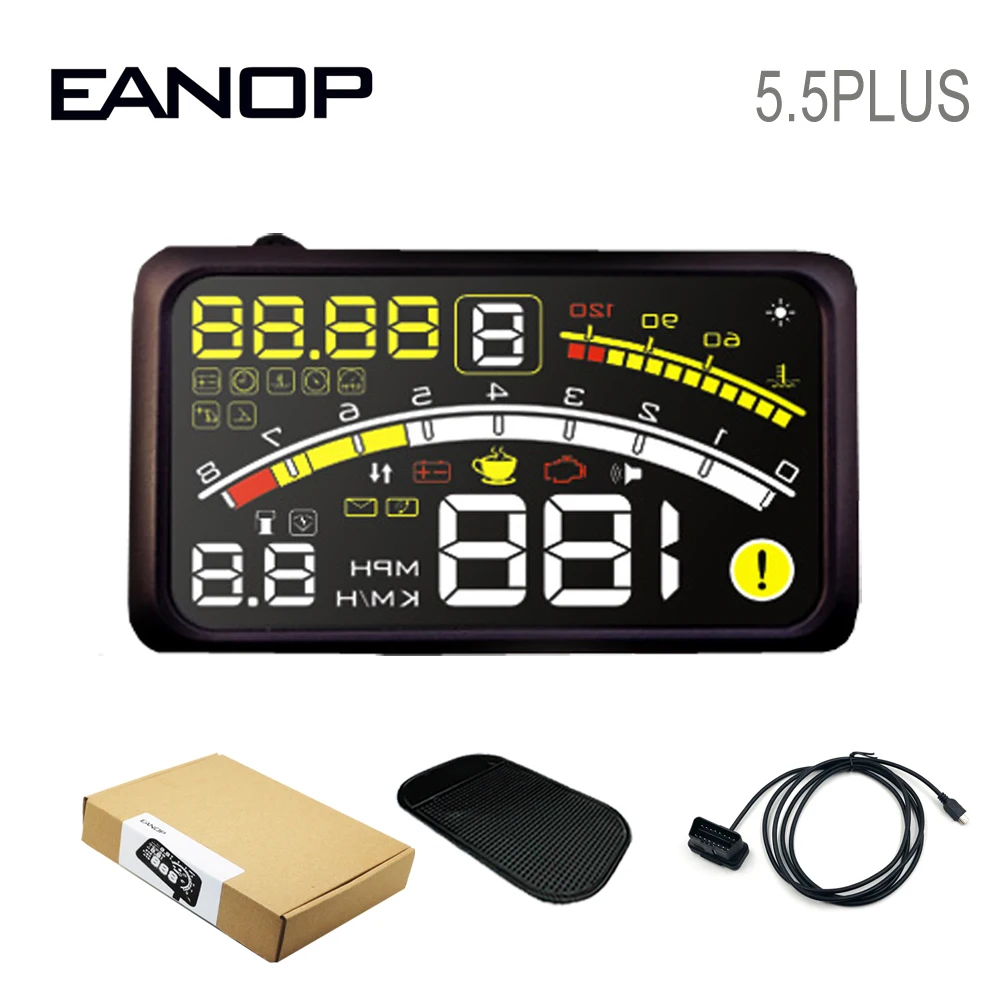

SATONIC 5.5 Plus HUD Head up display Car speed monitor hud projector OBD II Car Alarm Monitoring Scanner