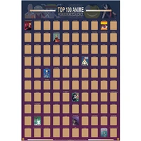 2 roll premium top 100 anime scratch off poster anime bucket list and artistic icons great gift for anime enthusiasts home decor