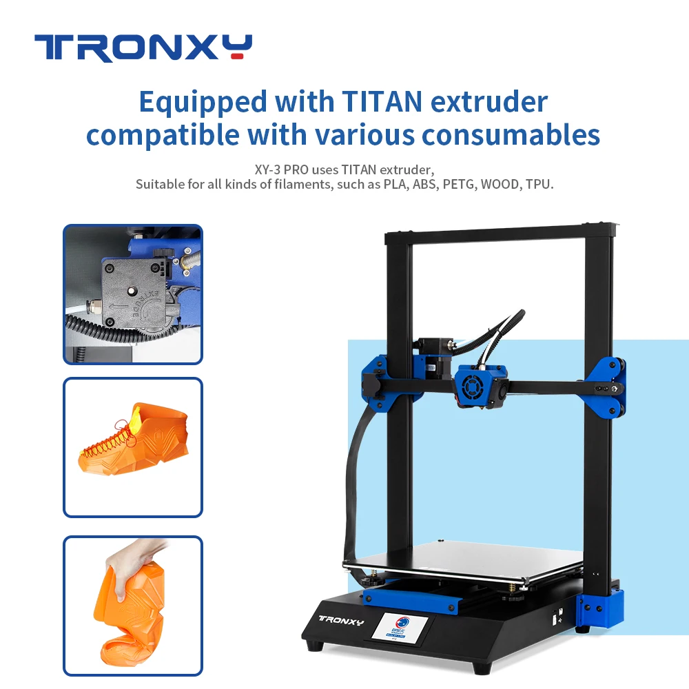 Tronxy XY-3 Pro 24V Power 3D Printer DIY Kits with Lattice Glass Hotbed Size 300*300mm and Resume Power Failure Print 3d drucker