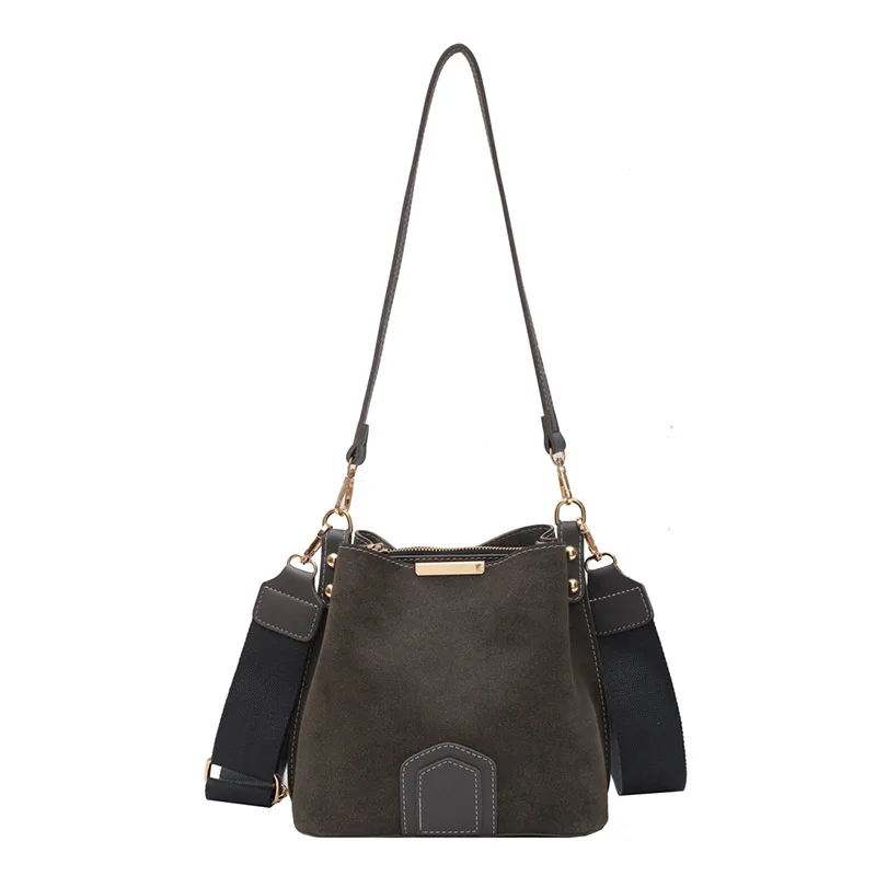 

New Suede Shoulder Bag Female Casual Split Leather Women Handbags Simple Crossbody Bags for Women Designer Messenger Bags Sac