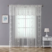 2021 new curtains pastoral style white lace tulle curtains jacquard window sheer curtain for living room bedroom dropship