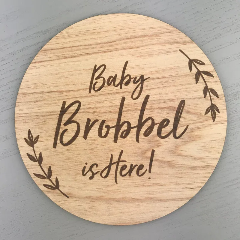 Customize New Baby name sign wood Birth Announcement Disc Hospital Welcome Plaque baby show gifts Photo Prop Nursery Decor | Дом и сад