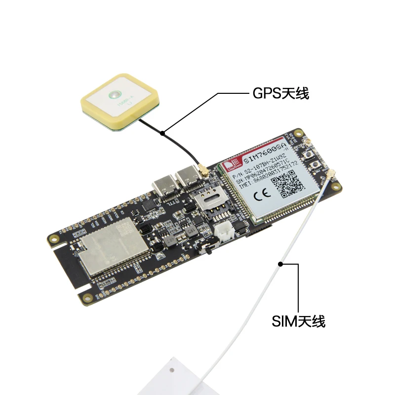 T-SIM7600E SIM7600E-H1C MCU32 4G LTE Cat4 WIFI module support Beidou +GPS positionning LILYGO® |