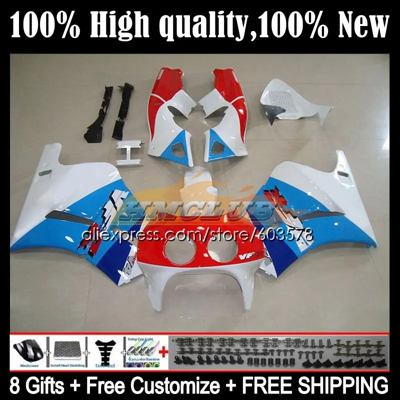 

Body For HONDA VFR400 R V4 VFR400RR RVF400R VFR400R 1987 1988 34CL.7 RVF VFR 400 R RR 400R CC NC24 87 88 Fairings blue white