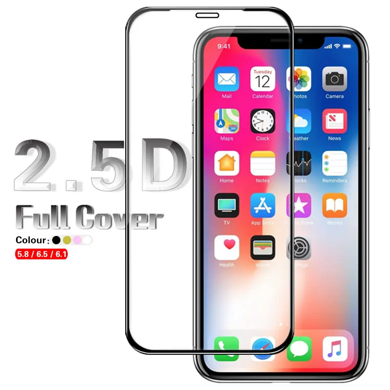 Закаленное стекло с полным покрытием для iPhone XS MAX XR X 8 Plus 5 5S SE Защитная пленка