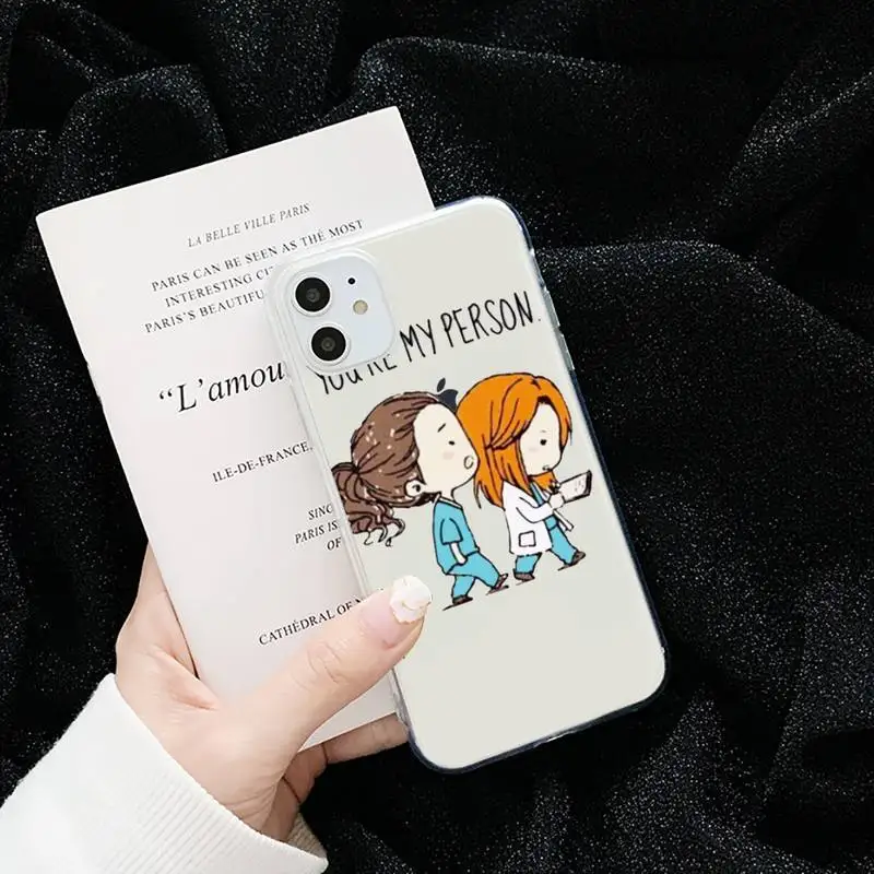

Greys Anatomy You're My Person Phone Case Transparent for iPhone 6 7 8 11 12 s mini pro X XS XR MAX Plus cover funda shell