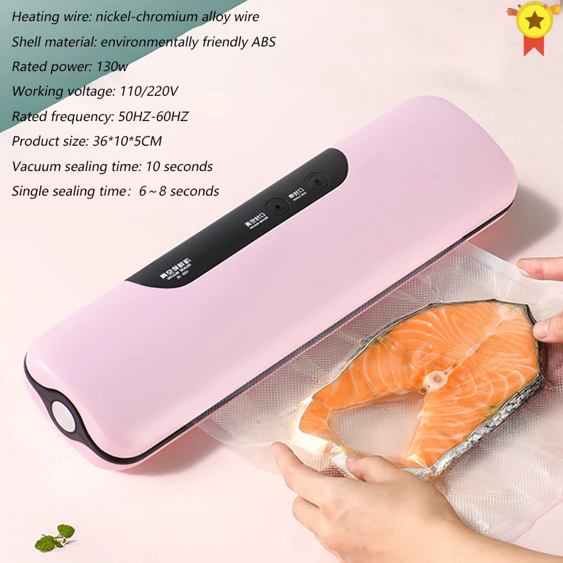 

Kitchen Vacuum Sealer Machine Food Saver 110V 220V Electric Home Xaomi Vacuum Food Sealer Including 10pcs Storage Bags
